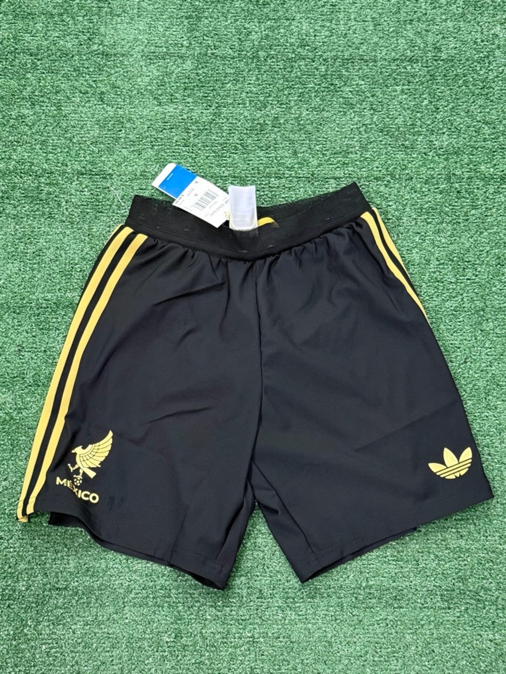 Adidas Mexico 2025 Gold Black Soccer Shorts JF0390 Men’s Size Small